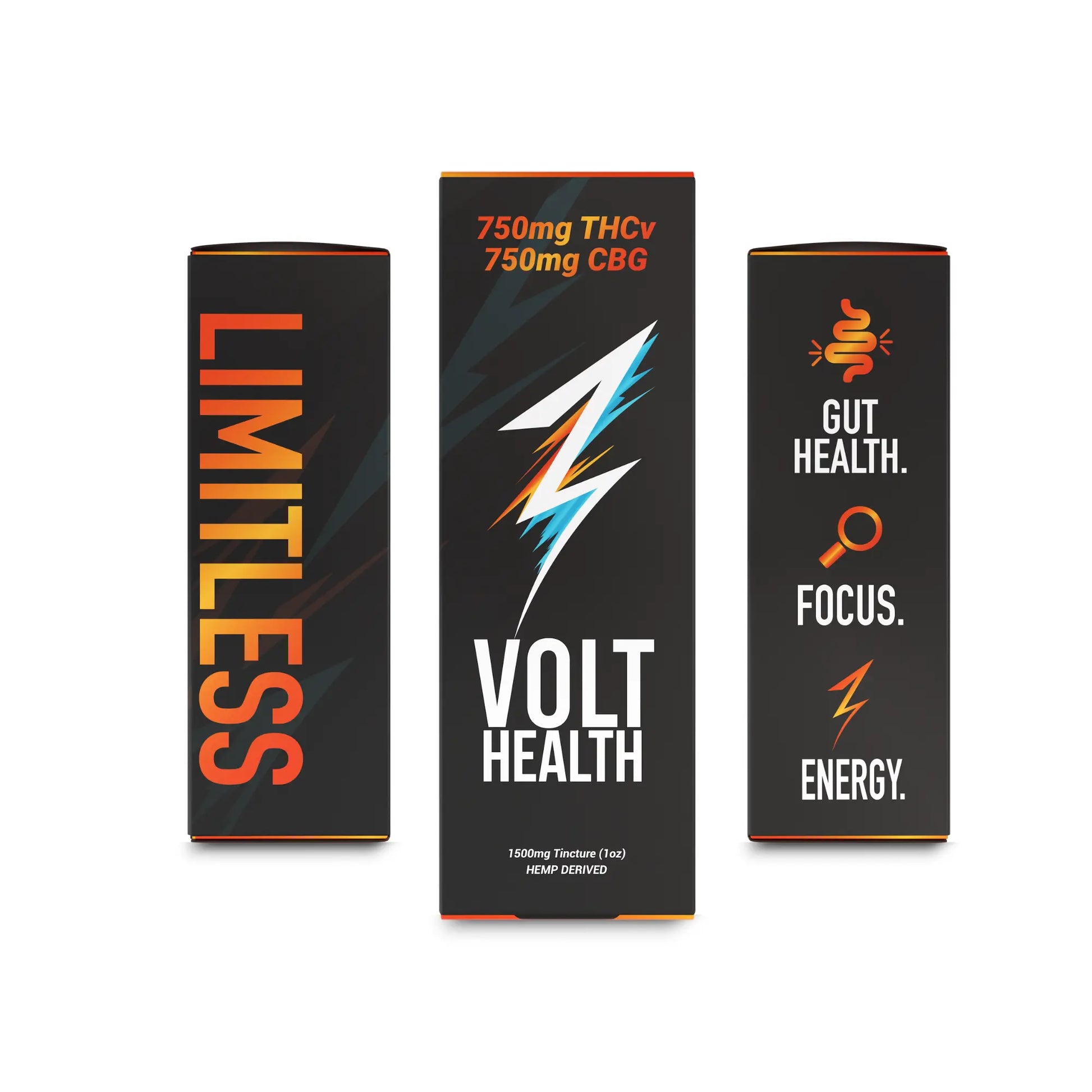 Volt Health, Limitless, packaging, Box, Front, Right and Left Panel